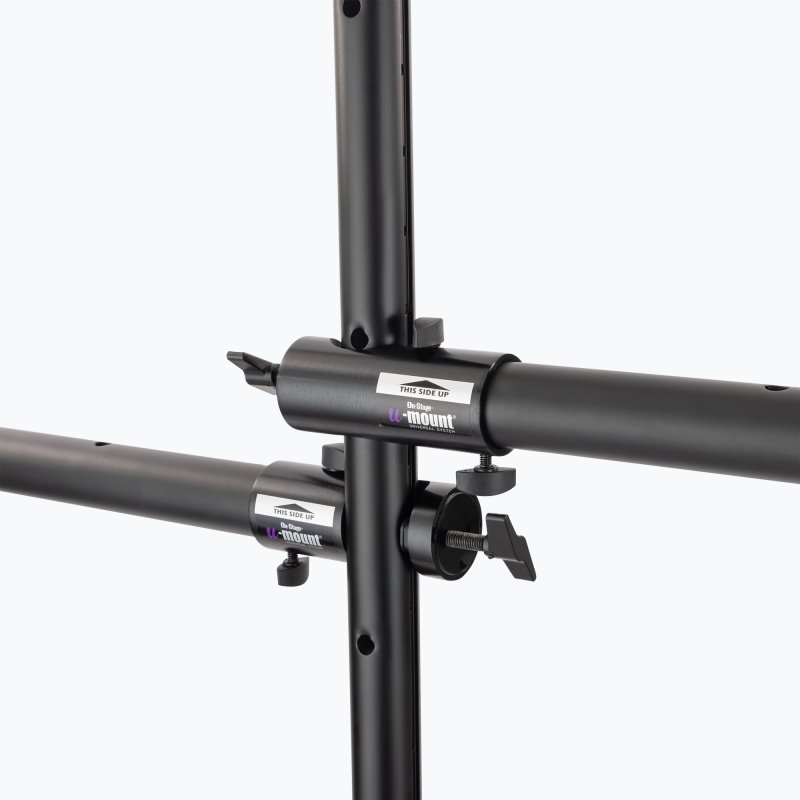 On-Stage LS7805QIK, Power Crank-Up Lighting Stand, Height Adjustment 54" - 132", 80 lbs Weight Capacity, 54" Base Spread, Aluminum and Steel Construction, Black
