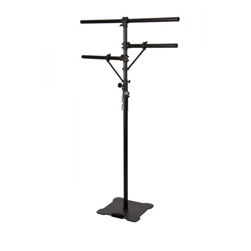 On-Stage LS7920BLT, Flat-Base Lighting Stand, Height Adjustment 60"-120", 110 lbs Weight Capacity, Black