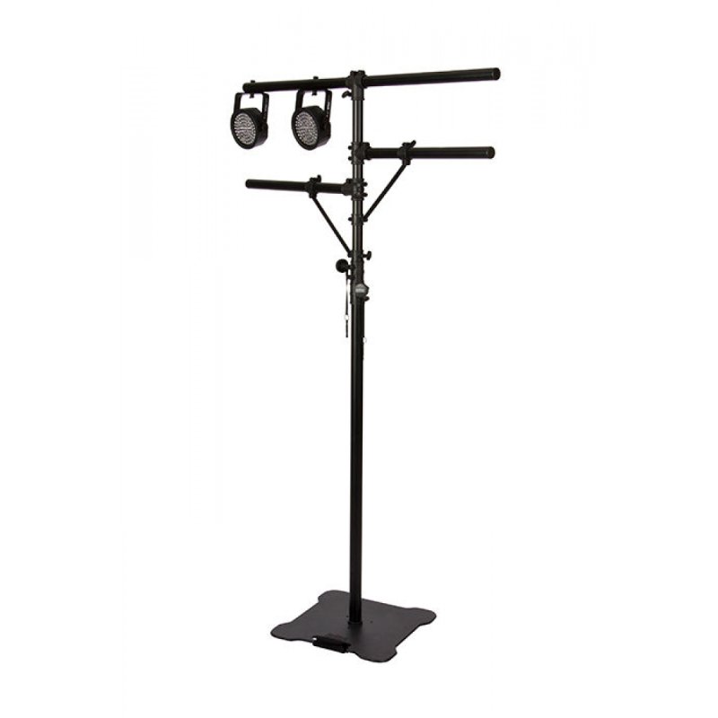 On-Stage LS7920BLT, Flat-Base Lighting Stand, Height Adjustment 60"-120", 110 lbs Weight Capacity, Black