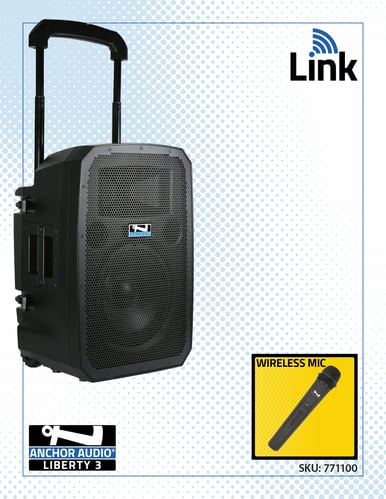 Anchor Audio Liberty 3 Link - Liberty 3, AnchorLINK, and two wireless handheld microphones and two wireless belt pack transmitters with lapel micropho