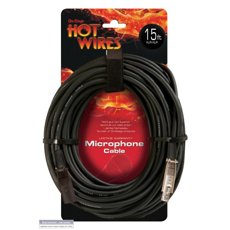 On-Stage MC12-15, Mic Cable (15', XLR-XLR), 15' Length, Standard Nickel Plated Connectors, XLR-XLR Cable, 22AWG Wire Gauge