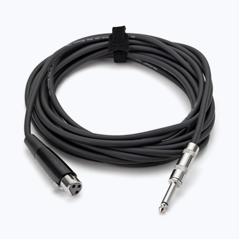 On-Stage MC12-20hz, Hi-Z Mic Cable (20', XLR-QTR), 20' Length, Standard Nickel Plated Connectors, XLR-QTR Cable, 22AWG Wire Gauge