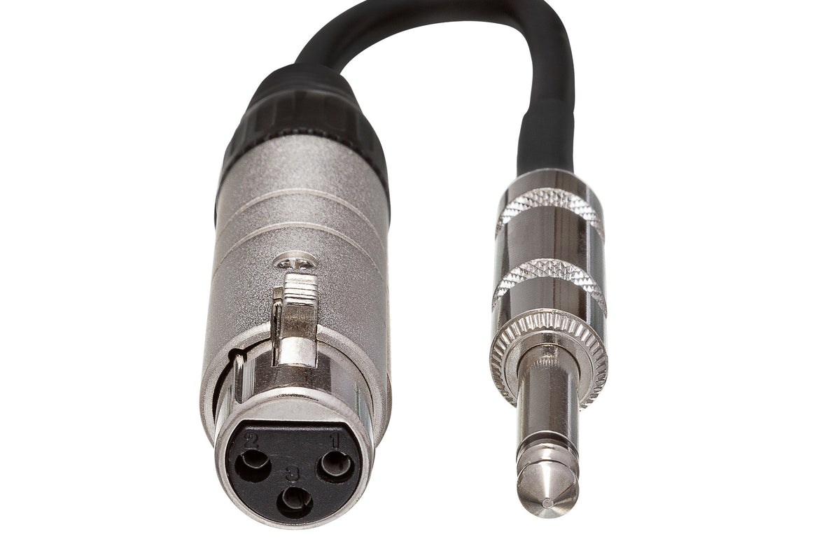 HOSA - Impedance Transformer, XLR3F to 1/4 in TS, 6 in