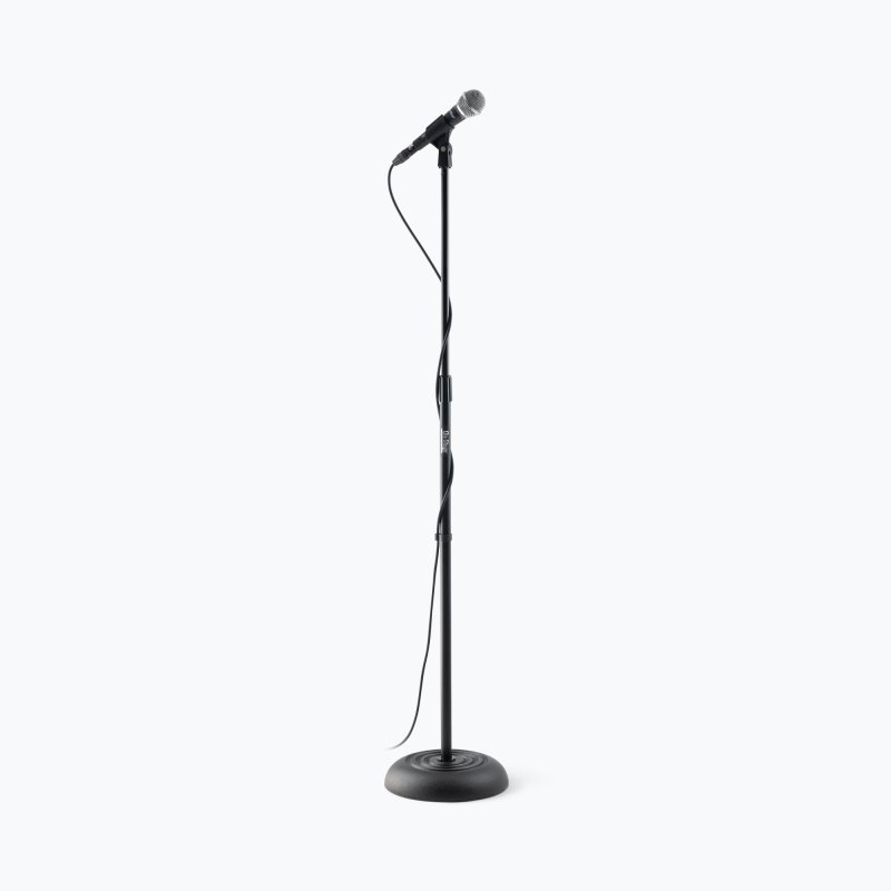 On-Stage MS7201B, Round-Base Mic Stand, Height 33"-60", Black