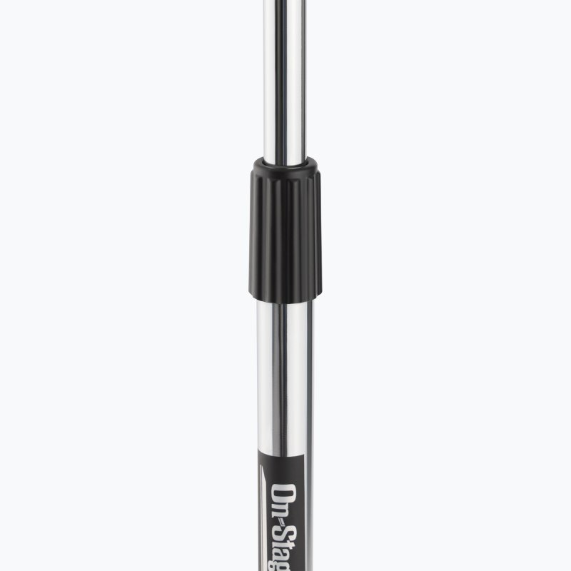 On-Stage MS7201C, Round-Base Mic Stand, Height 33"-60", Chrome and Black