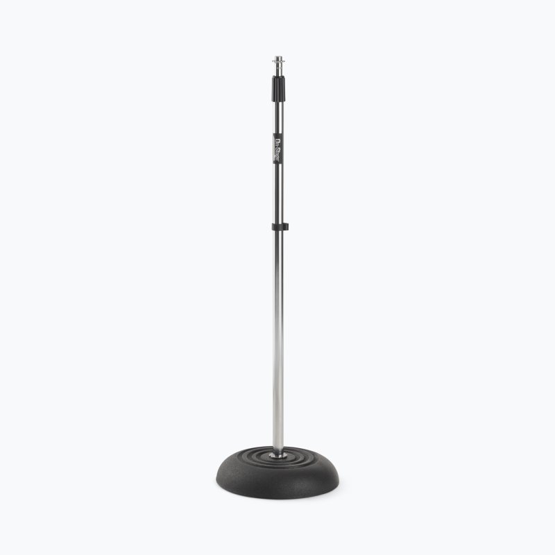 On-Stage MS7201C, Round-Base Mic Stand, Height 33"-60", Chrome and Black