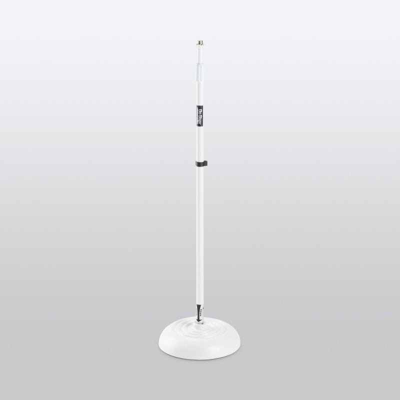 On-Stage MS7201QTRW, Quarter-Turn Round-Base Mic Stand, Height 34"-60", White