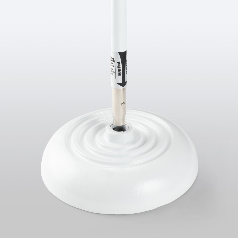 On-Stage MS7201QTRW, Quarter-Turn Round-Base Mic Stand, Height 34"-60", White