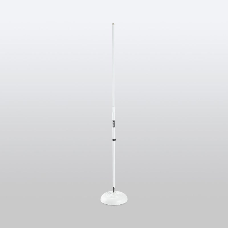 On-Stage MS7201QTRW, Quarter-Turn Round-Base Mic Stand, Height 34"-60", White