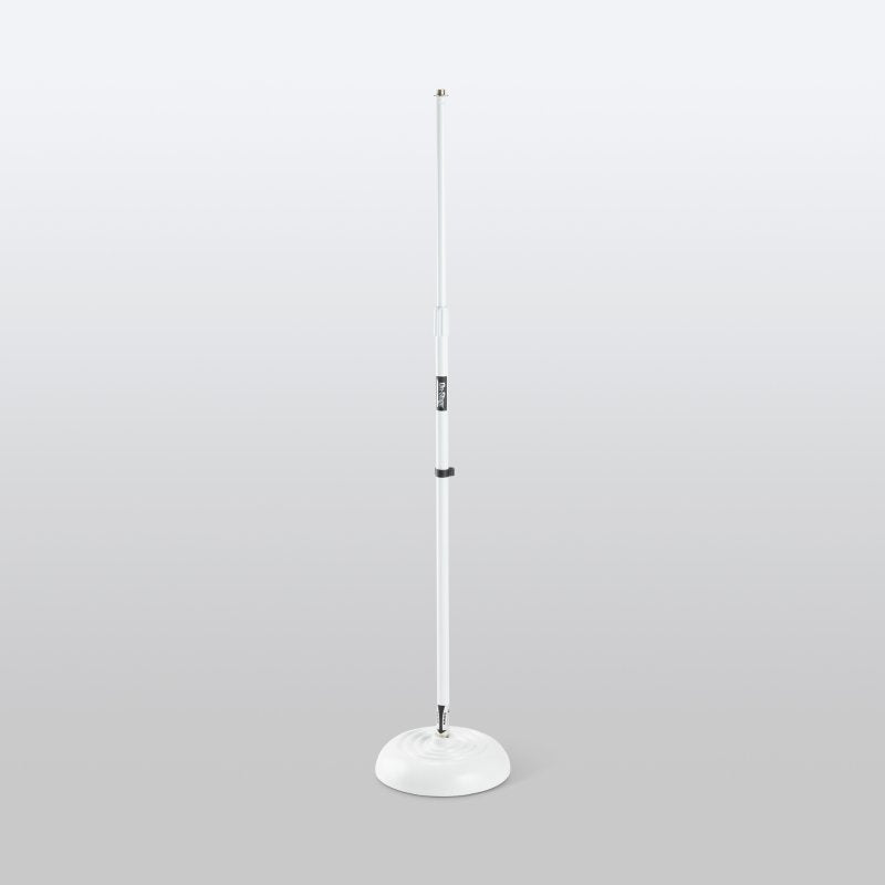 On-Stage MS7201QTRW, Quarter-Turn Round-Base Mic Stand, Height 34"-60", White