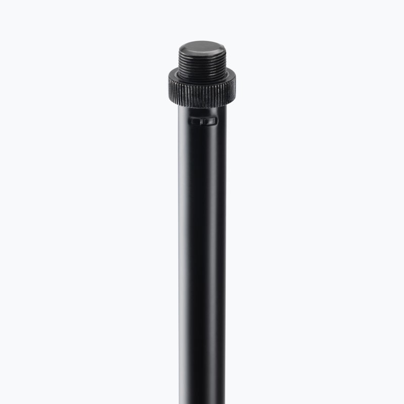 On-Stage MS7201QTR, Quarter-Turn Round-Base Mic Stand, Height 34"-60", Black
