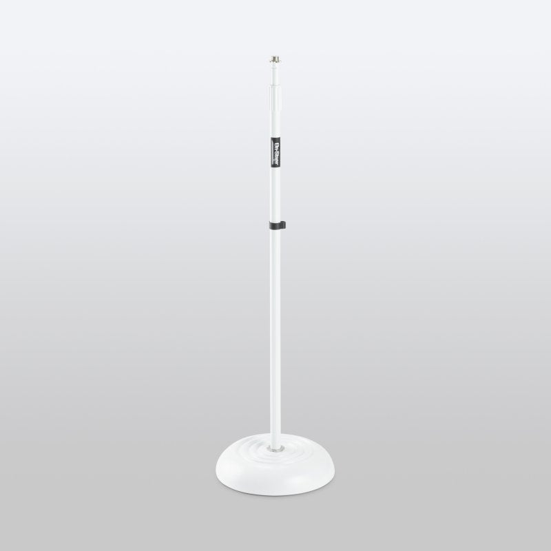 On-Stage MS7201W-BB, Round-Base Mic Stand, Height 33"-60", White