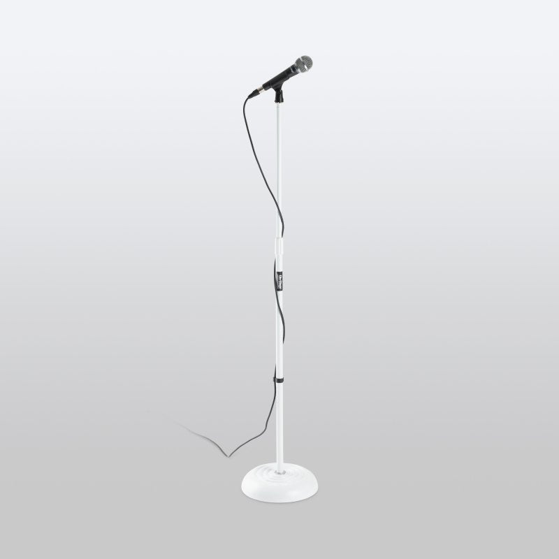 On-Stage MS7201W-BB, Round-Base Mic Stand, Height 33"-60", White