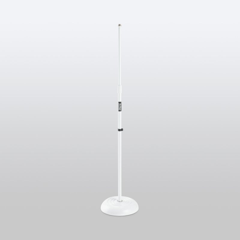 On-Stage MS7201W-BB, Round-Base Mic Stand, Height 33"-60", White