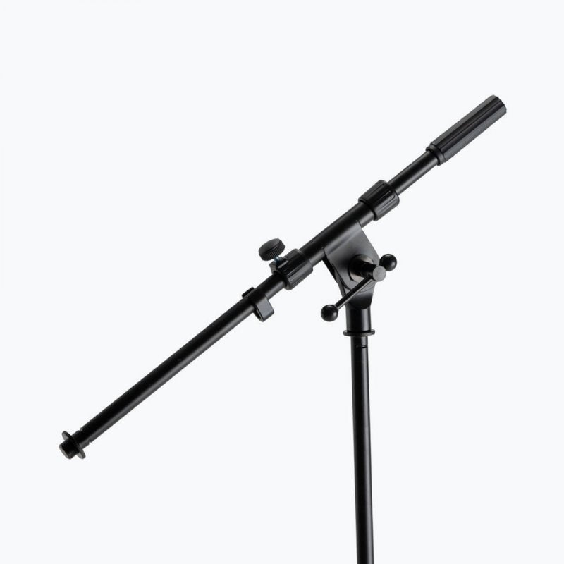 On-Stage MS7411B, Drum/Amp Tripod Mic Stand with Boom, Height 17"-27", 19" Boom, 26" Base Spread, Black