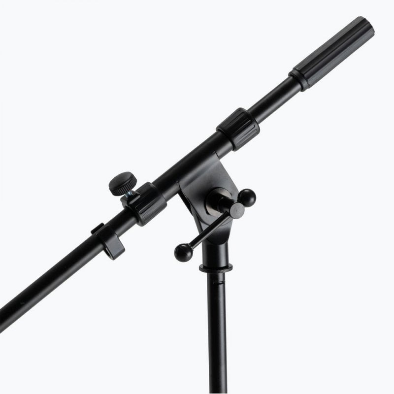 On-Stage MS7411B, Drum/Amp Tripod Mic Stand with Boom, Height 17"-27", 19" Boom, 26" Base Spread, Black