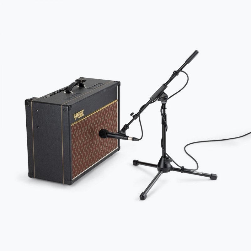 On-Stage MS7411TB, Drum/Amp Tripod Mic Stand with Tele Boom, Height 17"-27", 20"-36" Boom, 22", 26" Base Spread, Black