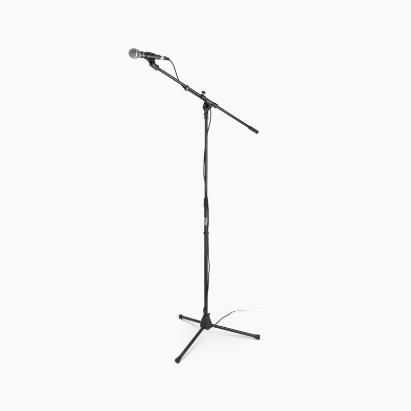 On-Stage MS7701B, Euro Boom Mic Stand, Height 32"-61.5", 30" Boom, 23" Base Spread, 5/8"-27" Threading, Black