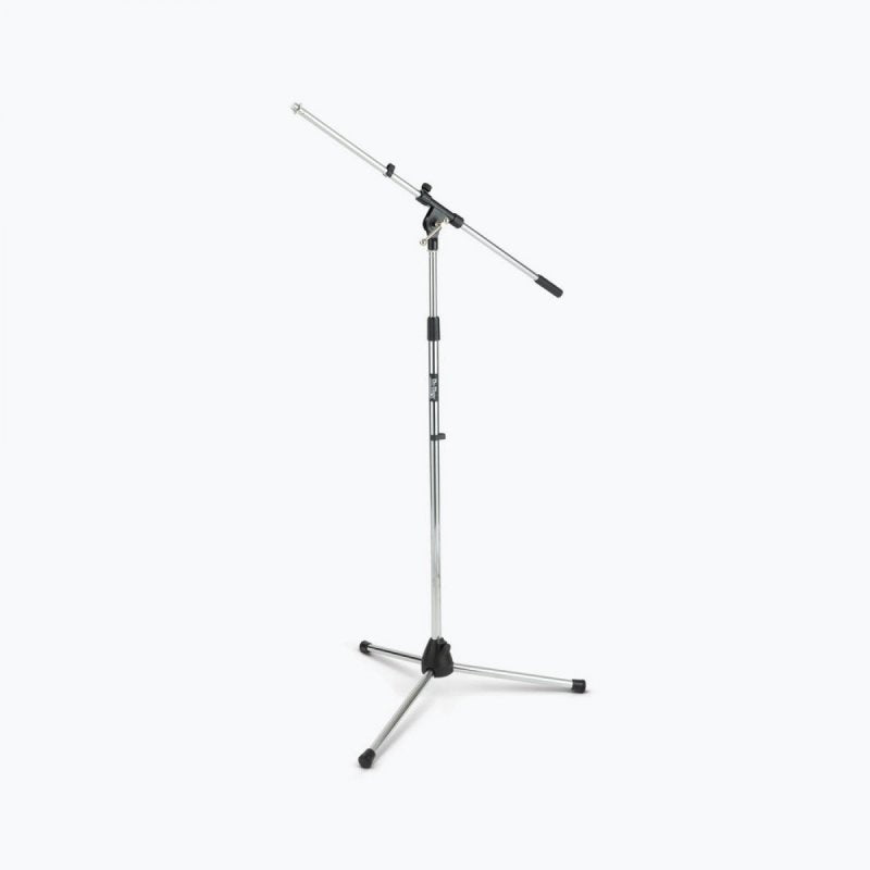 On-Stage MS7701C, Euro Boom Mic Stand, Height 32"-61.5", 30" Boom, 23" Base Spread, 5/8"-27" Threading, Chrome and Black