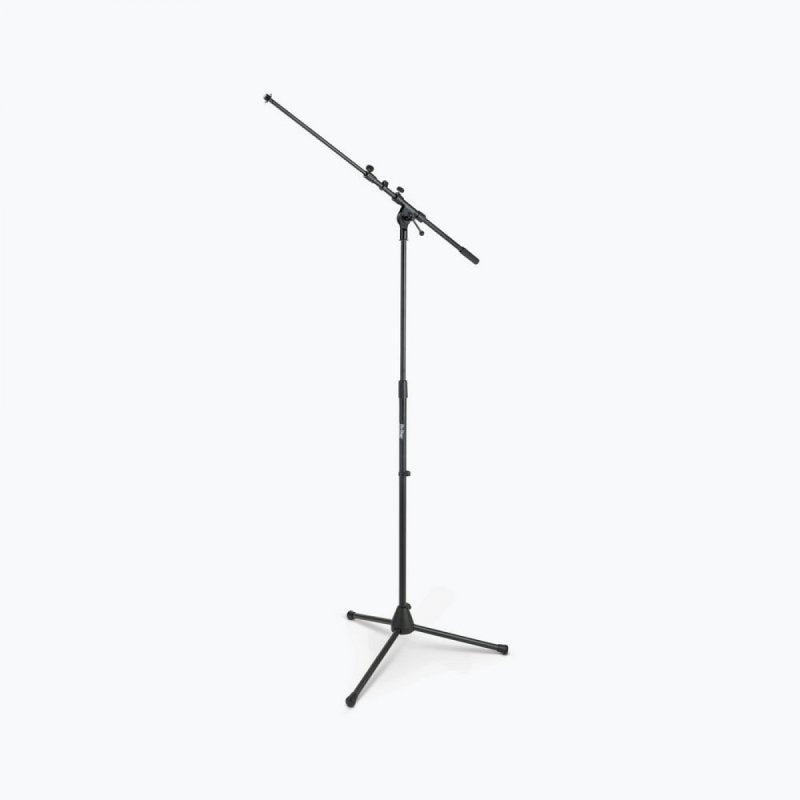 On-Stage MS7701TB, Telescoping Euro Boom Mic Stand, Height 32"-61.5", 20"-36" Boom, 23" Base Spread, 5/8"-27" Threading, Black