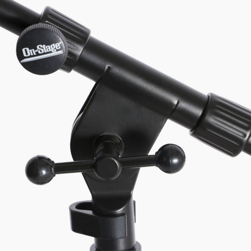 On-Stage MS7920B, Bass Drum/Boom Combo Mic Stand, Height 8"-14", 16" Boom, 4.5"x7.5" Base Spread, Black