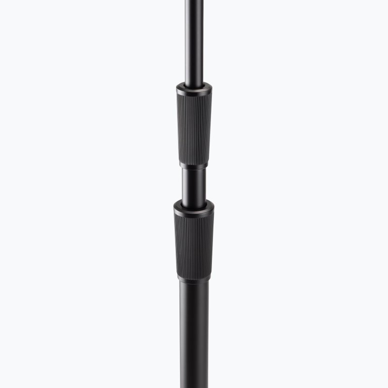 On-Stage MS9312, Production-Grade Three-Section Mic Stand with 12" Round Base, Height 39"-97", Black