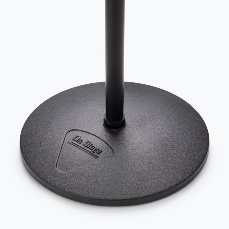 On-Stage MS9312, Production-Grade Three-Section Mic Stand with 12" Round Base, Height 39"-97", Black