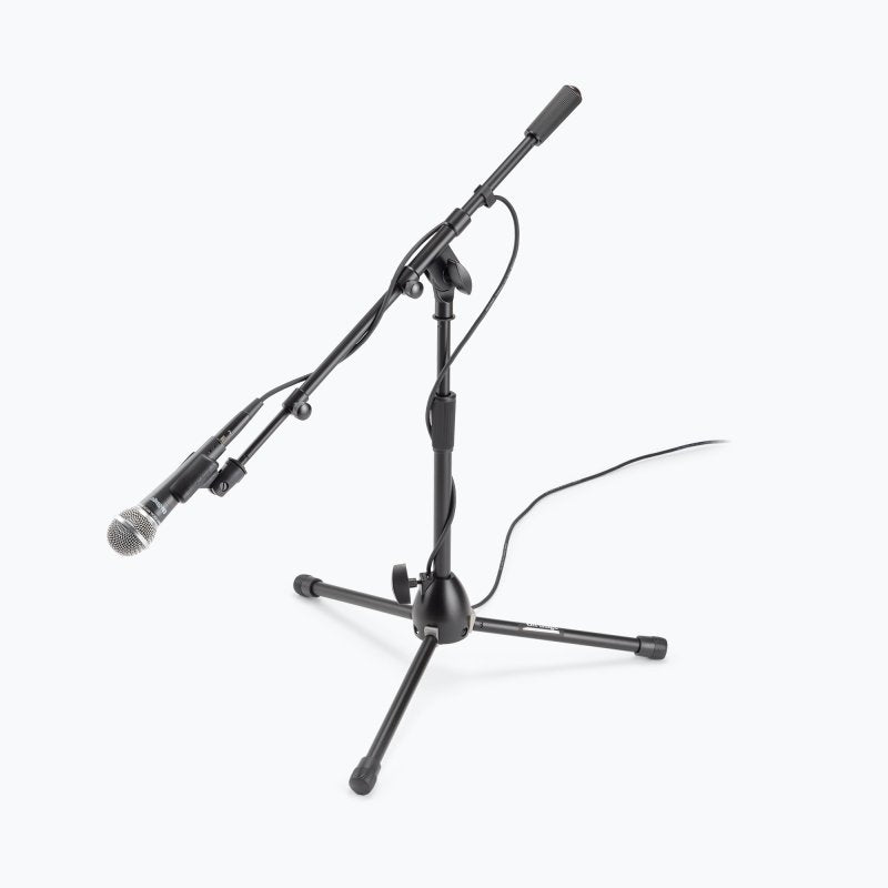On-Stage MS9411TB, Production-Grade Heavy-Duty Kick Drum Mic Stand, Height 15"-24", 19"-33" Boom, 19" Base Spread, Black