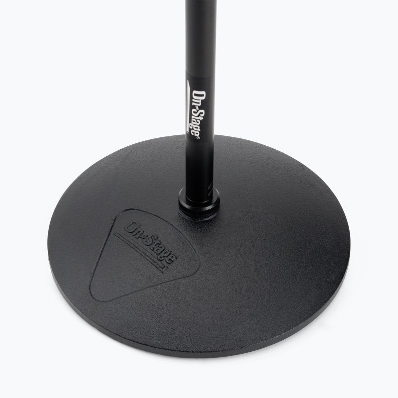On-Stage MS9417, Drum/Amp Mic Stand with Tele Boom, Height 17"-28.5", 21.5"-36" Boom, Steel and Zinc Construction, 5/8"-27" for Mic Clips or Accessories and M20 at Base Threading, Black