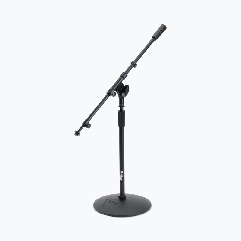 On-Stage MS9417, Drum/Amp Mic Stand with Tele Boom, Height 17"-28.5", 21.5"-36" Boom, Steel and Zinc Construction, 5/8"-27" for Mic Clips or Accessories and M20 at Base Threading, Black