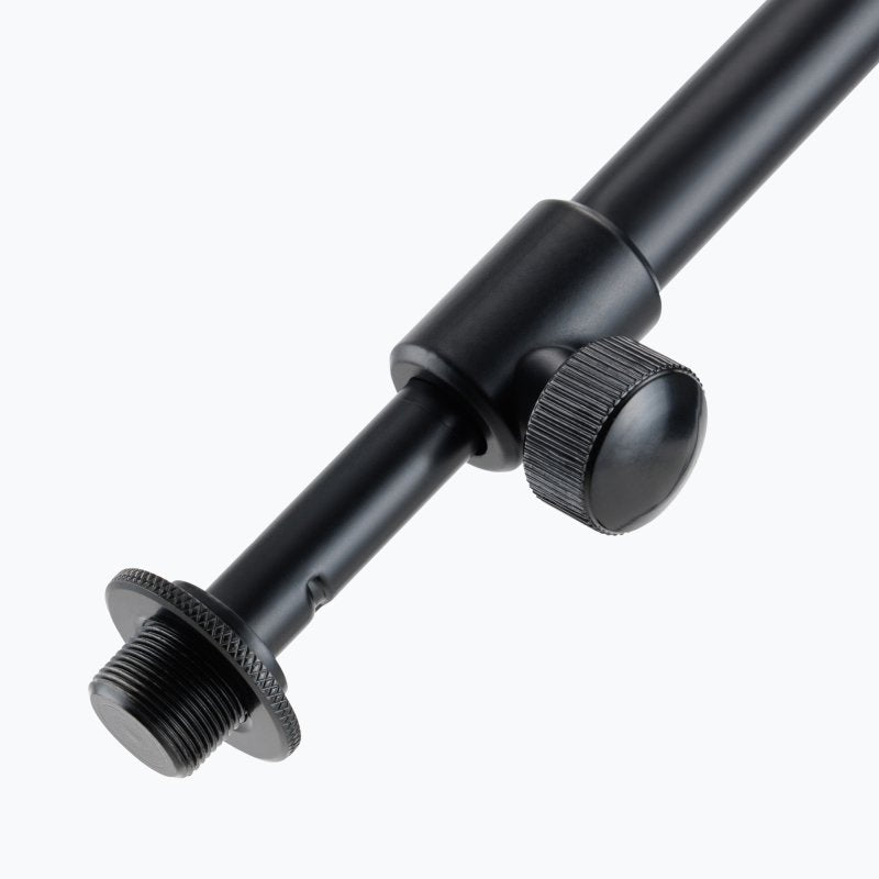 On-Stage MS9417, Drum/Amp Mic Stand with Tele Boom, Height 17"-28.5", 21.5"-36" Boom, Steel and Zinc Construction, 5/8"-27" for Mic Clips or Accessories and M20 at Base Threading, Black
