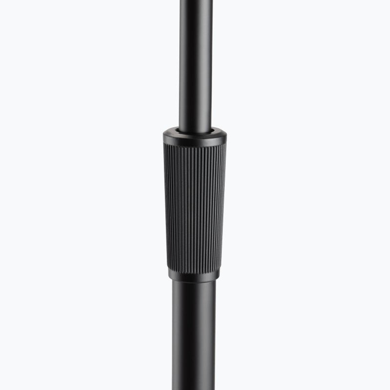 On-Stage MS9701B, Production-Grade Mic Stand with Tripod Base and Boom Arm, Height 36"-64", 33" Boom, 24" Base Spread, Steel and Zinc Construction, 5/8"-27" Threading, Black