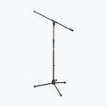 On-Stage MS9701B, Production-Grade Mic Stand with Tripod Base and Boom Arm, Height 36"-64", 33" Boom, 24" Base Spread, Steel and Zinc Construction, 5/8"-27" Threading, Black