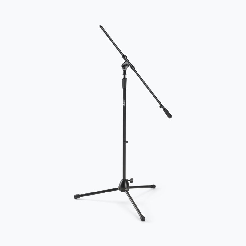 On-Stage MS9701B, Production-Grade Mic Stand with Tripod Base and Boom Arm, Height 36"-64", 33" Boom, 24" Base Spread, Steel and Zinc Construction, 5/8"-27" Threading, Black