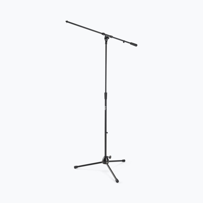 On-Stage MS9701B, Production-Grade Mic Stand with Tripod Base and Boom Arm, Height 36"-64", 33" Boom, 24" Base Spread, Steel and Zinc Construction, 5/8"-27" Threading, Black
