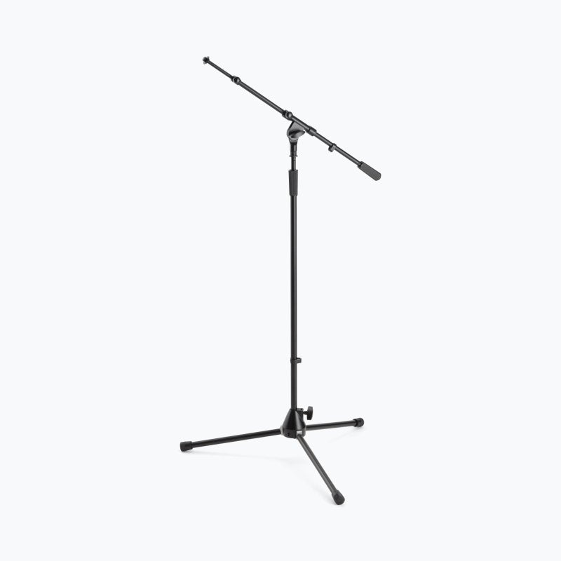 On-Stage MS9701TB, Production-Grade Mic Stand with Tripod Base and Telescoping Boom Arm, Height 36"-64", 21.5"-36" Boom, 24" Base Spread, Steel and Zinc Construction, 5/8"-27" Threading, Black