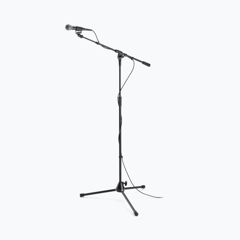 On-Stage MS9701TB, Production-Grade Mic Stand with Tripod Base and Telescoping Boom Arm, Height 36"-64", 21.5"-36" Boom, 24" Base Spread, Steel and Zinc Construction, 5/8"-27" Threading, Black