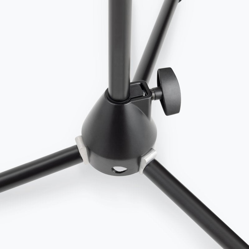 On-Stage MS9701TB, Production-Grade Mic Stand with Tripod Base and Telescoping Boom Arm, Height 36"-64", 21.5"-36" Boom, 24" Base Spread, Steel and Zinc Construction, 5/8"-27" Threading, Black
