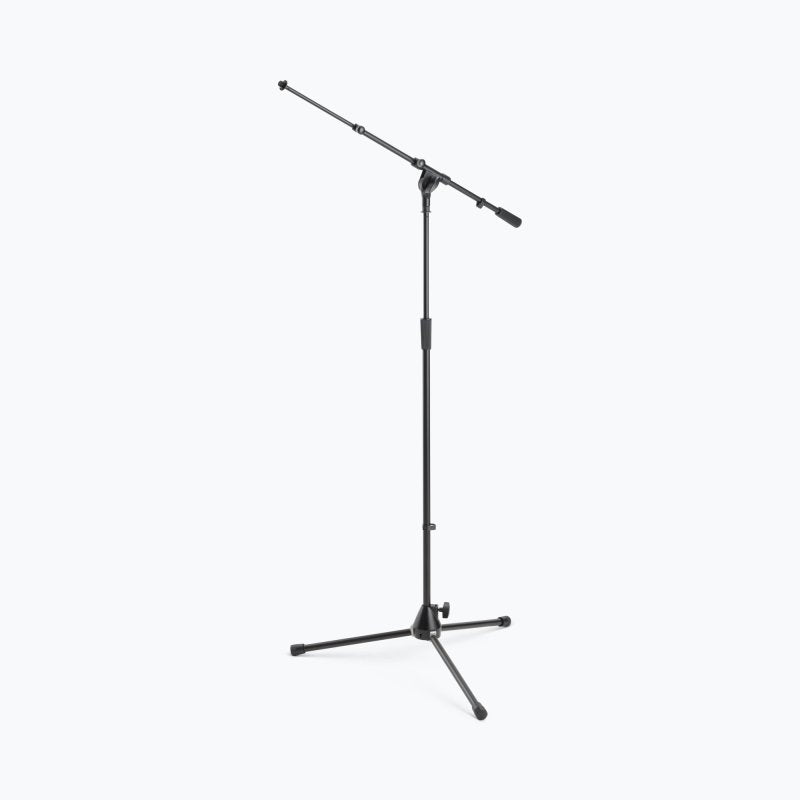 On-Stage MS9701TB, Production-Grade Mic Stand with Tripod Base and Telescoping Boom Arm, Height 36"-64", 21.5"-36" Boom, 24" Base Spread, Steel and Zinc Construction, 5/8"-27" Threading, Black
