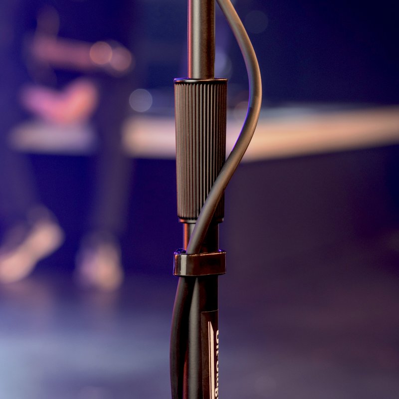 On-Stage MS9701TB, Production-Grade Mic Stand with Tripod Base and Telescoping Boom Arm, Height 36"-64", 21.5"-36" Boom, 24" Base Spread, Steel and Zinc Construction, 5/8"-27" Threading, Black