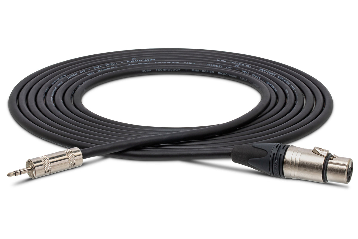HOSA - Camcorder Microphone Cable, Neutrik XLR3F to Hosa 3.5 mm TRS, 1.5 ft