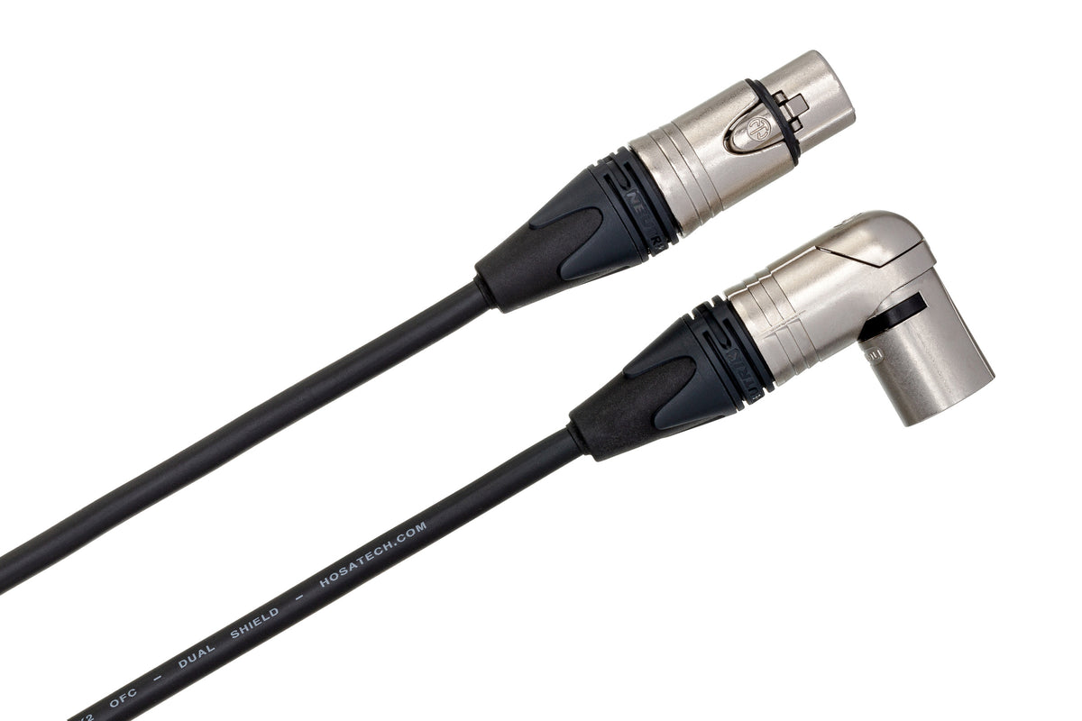 HOSA - Camcorder Microphone Cable, Neutrik XLR3F to Right-angle XLR3M, 1.5 ft