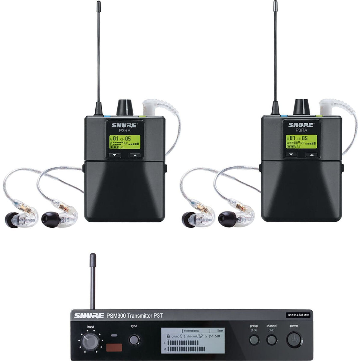 Shure P3TRA215TWP-J13, PSM300 Twin Pack Pro with Earphones
