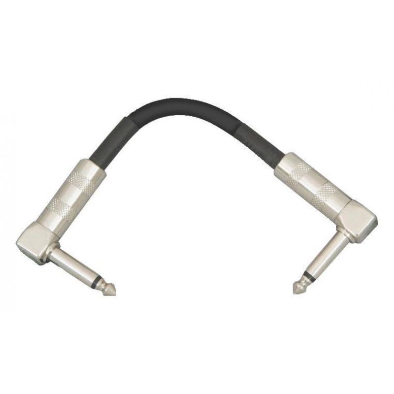 On-Stage PC306B, 6" Right-Angle Pedal Coupler, 6" Length, Right Angle Connectors, QTR-QTR Cable, Black