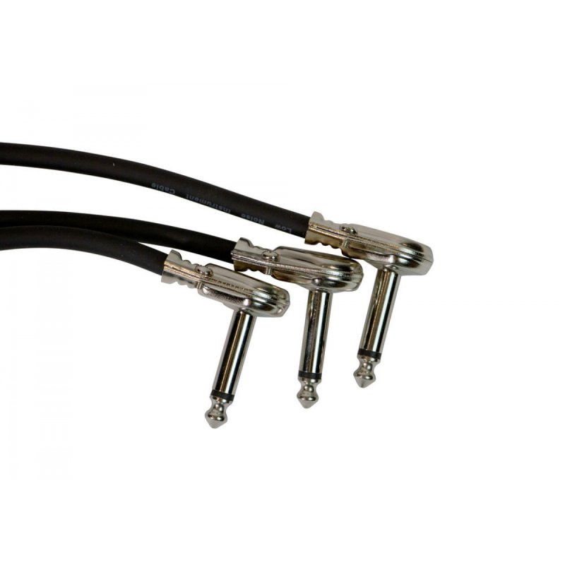 On-Stage PC506B-3PK, 6" Patch Cable w/ Pancake Connectors (Black) - 3 Pack, 6" Length, Standard (pancake style) Connectors, QTR-QTR Cable, 23AWG Wire Gauge, Black