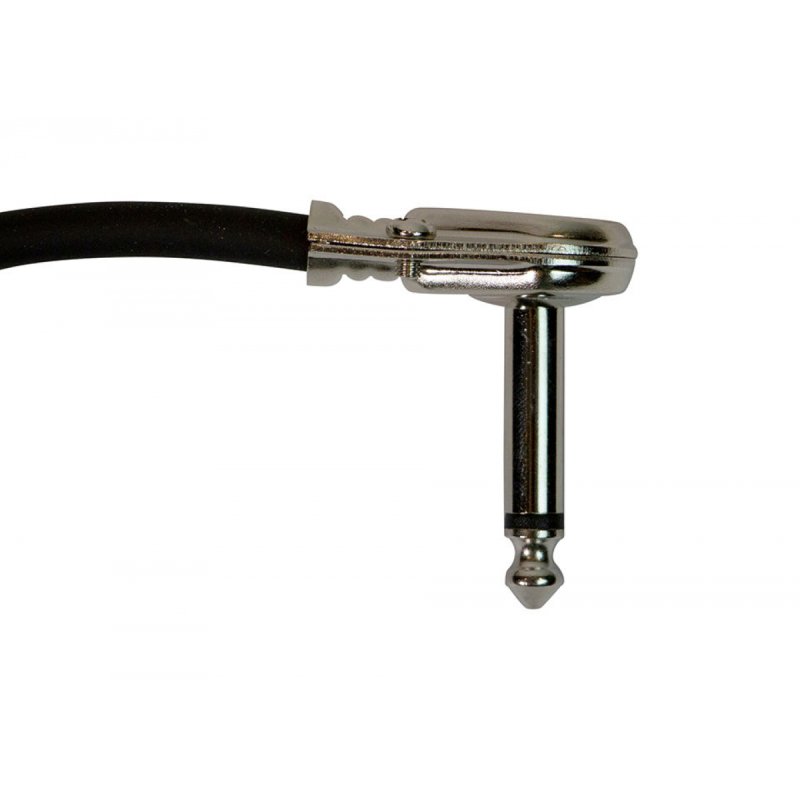 On-Stage PC506B, 6" Patch Cable w/ Pancake Connectors (Black), 6" Length, Standard (pancake style) Connectors, QTR-QTR Cable, 23AWG Wire Gauge, Black