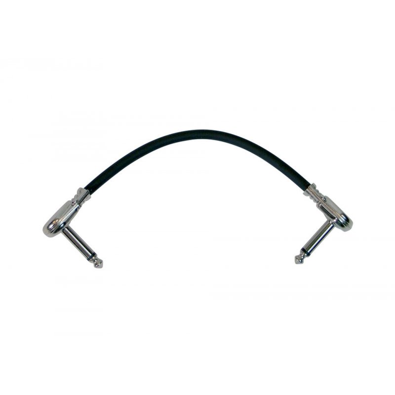 On-Stage PC506B, 6" Patch Cable w/ Pancake Connectors (Black), 6" Length, Standard (pancake style) Connectors, QTR-QTR Cable, 23AWG Wire Gauge, Black