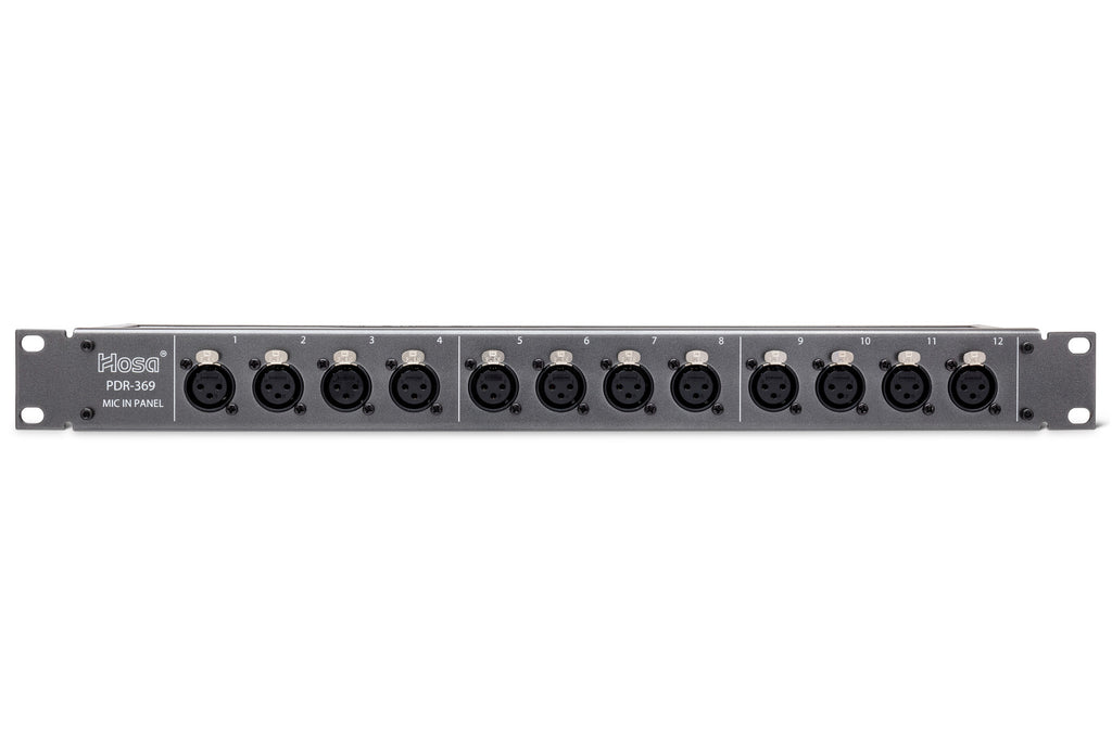 HOSA - Patch Bay, 12-point, De-normalled, XLR3F to XLR3M