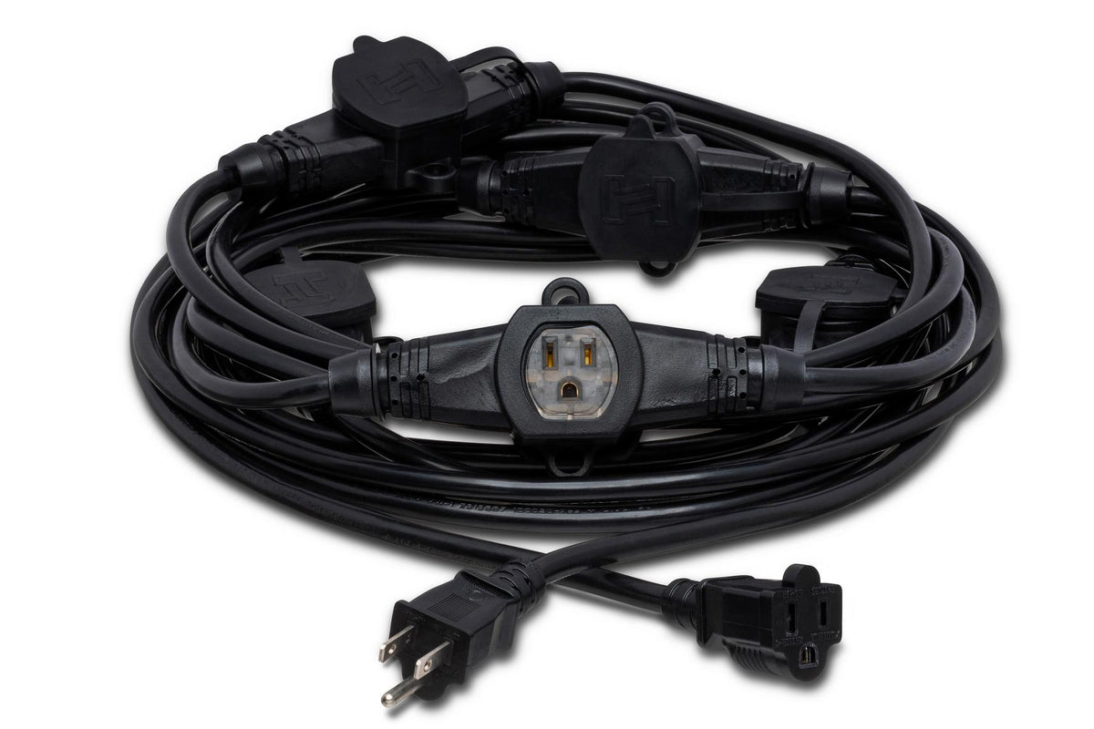 HOSA - Power Distribution Cord, 6 x NEMA 5-15R to NEMA 5-15P, 30 ft