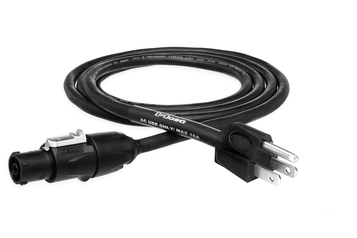 HOSA - Power Cord, Power X to NEMA 5-15P, 18 AWG x 3 OFC, SJOOW Jacket, 15 A, 10 ft